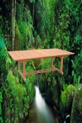 Teak Table - 43" x 79" RectangularTable extends to 117" - "Valencia" Style Double Extensions