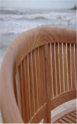 Teak Bench 60" Extra Thick - "Rounded Curve" Style 3-Seater Curved Back