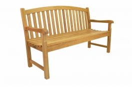 Teak Bench 59" - "Chelsey" Style 3-Seater Curved Back