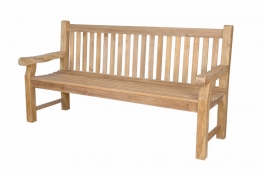 Teak Bench 72" Extra Thick - "Devonshire" Style 4-Seater Straight Back