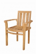 Teak Stackable Armchairs - "Classic" Style (set of 4)