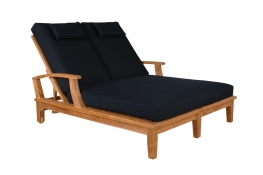 Teak Sun Lounger Double Wide "Brianna" Style  with Arms