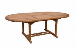 Teak Table Extra Thick - 47" x 63" Oval opens to 87" Oval Extension Table "Bahama" Style