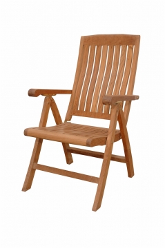 Teak Recliner Armchair "Katana" Style 5-Position