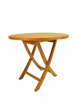 Teak Bistro Table - 35" Round Folding Table "Bahama" Style